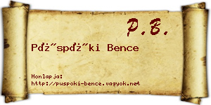 Püspöki Bence névjegykártya